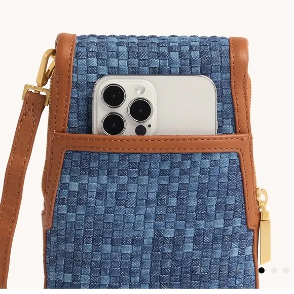 HAMMITT Women’s VIP MOBILE Mosaic Denim/Brushed Gold Crossbody - Picture 5 of 16